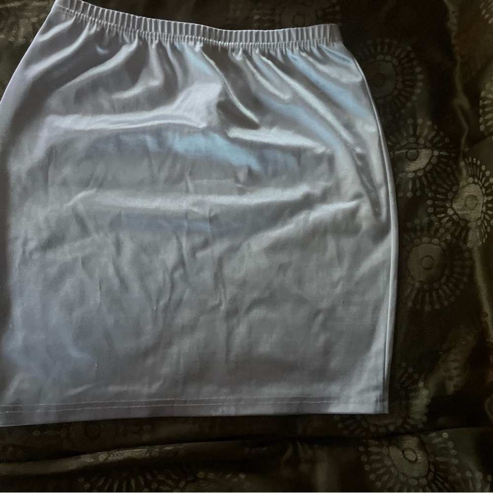 Fashion Nova Silver Mini Pencil Skirt Athletic